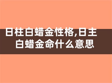 日柱白蜡金性格,日主白蜡金命什么意思