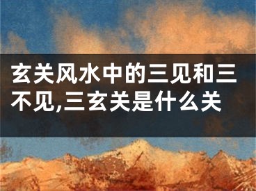 玄关风水中的三见和三不见,三玄关是什么关