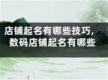 店铺起名有哪些技巧,数码店铺起名有哪些