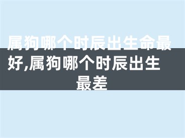 属狗哪个时辰出生命最好,属狗哪个时辰出生最差