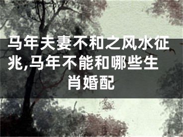 马年夫妻不和之风水征兆,马年不能和哪些生肖婚配