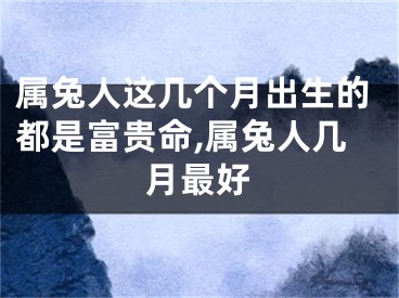 属兔人这几个月出生的都是富贵命,属兔人几月最好