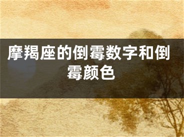 摩羯座的倒霉数字和倒霉颜色