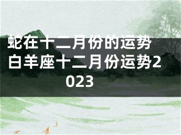 蛇在十二月份的运势 白羊座十二月份运势2023