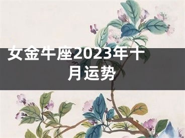 女金牛座2023年十月运势