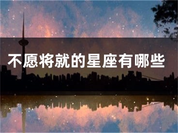 不愿将就的星座有哪些
