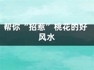帮你“招惹”桃花的好风水