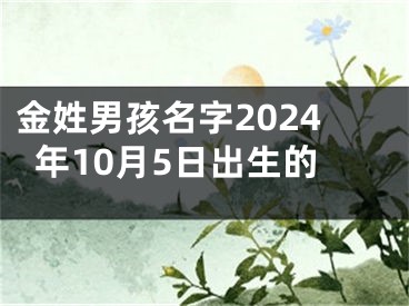 金姓男孩名字2024年10月5日出生的
