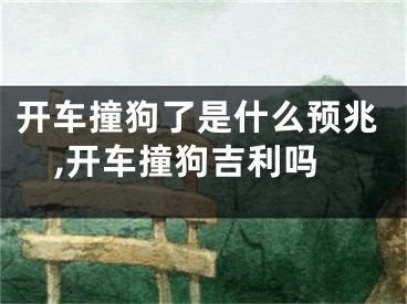 开车撞狗了是什么预兆,开车撞狗吉利吗