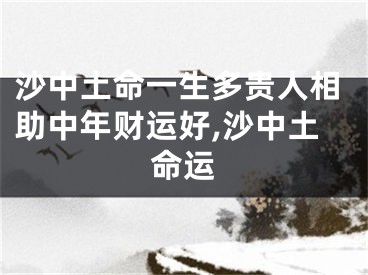 沙中土命一生多贵人相助中年财运好,沙中土命运