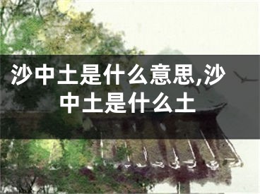 沙中土是什么意思,沙中土是什么土