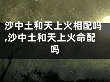 沙中土和天上火相配吗,沙中土和天上火命配吗