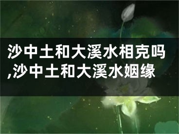 沙中土和大溪水相克吗,沙中土和大溪水姻缘