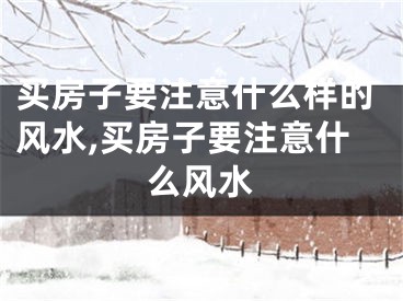 买房子要注意什么样的风水,买房子要注意什么风水