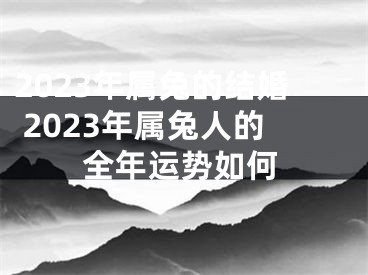 2023年属兔的结婚 2023年属兔人的全年运势如何
