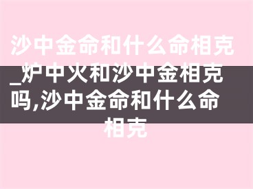 沙中金命和什么命相克_炉中火和沙中金相克吗,沙中金命和什么命相克