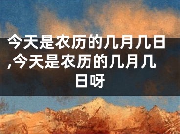今天是农历的几月几日,今天是农历的几月几日呀