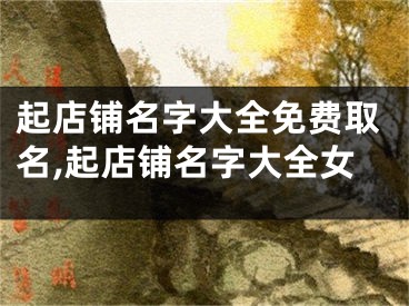 起店铺名字大全免费取名,起店铺名字大全女