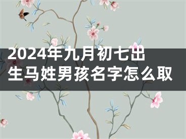 2024年九月初七出生马姓男孩名字怎么取