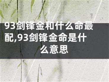 93剑锋金和什么命最配,93剑锋金命是什么意思