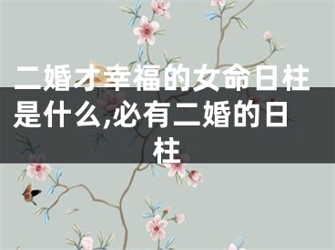 二婚才幸福的女命日柱是什么,必有二婚的日柱
