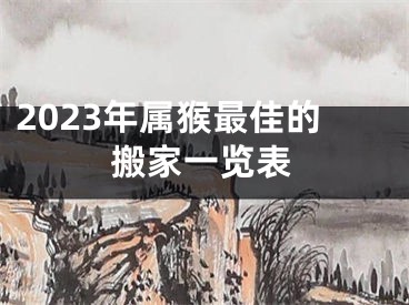 2023年属猴最佳的搬家一览表
