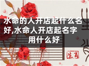 水命的人开店起什么名好,水命人开店起名字用什么好
