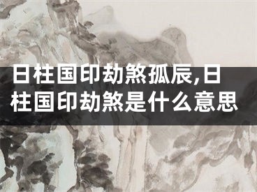 日柱国印劫煞孤辰,日柱国印劫煞是什么意思