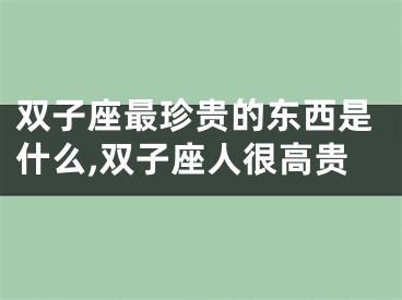 双子座最珍贵的东西是什么,双子座人很高贵