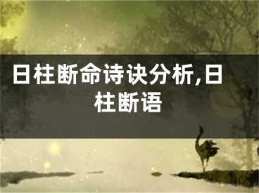 日柱断命诗诀分析,日柱断语