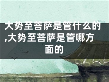 大势至菩萨是管什么的,大势至菩萨是管哪方面的