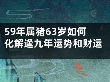 59年属猪63岁如何化解逢九年运势和财运