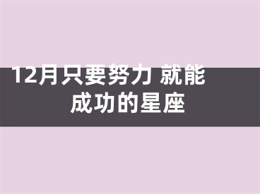 12月只要努力 就能成功的星座