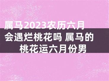 属马2023农历六月会遇烂桃花吗 属马的桃花运六月份男