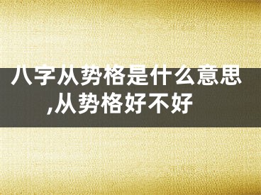 八字从势格是什么意思,从势格好不好