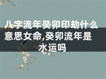 八字流年癸卯印劫什么意思女命,癸卯流年是水运吗