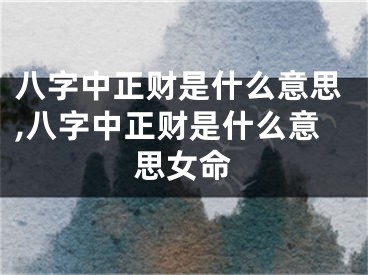八字中正财是什么意思,八字中正财是什么意思女命