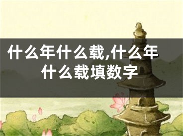 什么年什么载,什么年什么载填数字