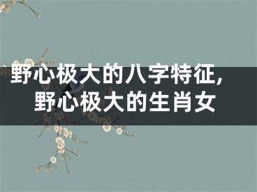 野心极大的八字特征,野心极大的生肖女