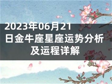 2023年06月21日金牛座星座运势分析及运程详解