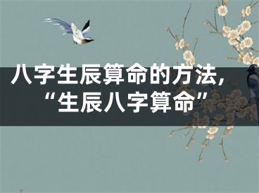 八字生辰算命的方法,“生辰八字算命”