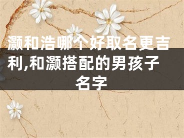 灏和浩哪个好取名更吉利,和灏搭配的男孩子名字