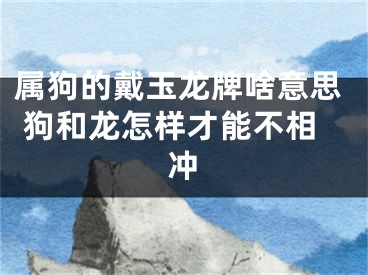 属狗的戴玉龙牌啥意思 狗和龙怎样才能不相冲