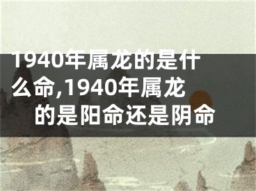 1940年属龙的是什么命,1940年属龙的是阳命还是阴命