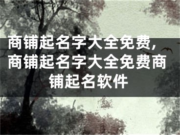商铺起名字大全免费,商铺起名字大全免费商铺起名软件