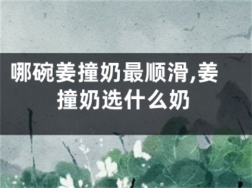 哪碗姜撞奶最顺滑,姜撞奶选什么奶