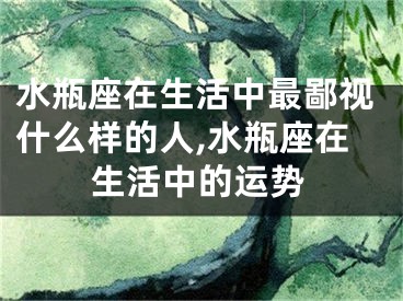 水瓶座在生活中最鄙视什么样的人,水瓶座在生活中的运势