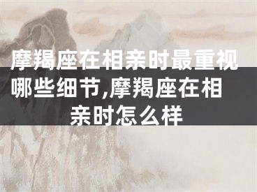 摩羯座在相亲时最重视哪些细节,摩羯座在相亲时怎么样
