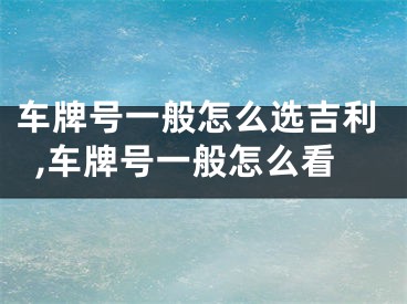车牌号一般怎么选吉利,车牌号一般怎么看