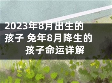 2023年8月出生的孩子 兔年8月降生的孩子命运详解